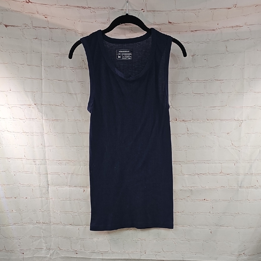 4/$20 Aeropostale Dark Blue Ribbed Tank